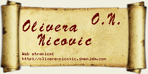 Olivera Nicović vizit kartica